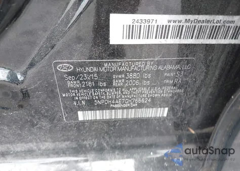 2016 Hyundai Elantra Se из США, поврежденный, VIN 5NPDH4AE7GH766624